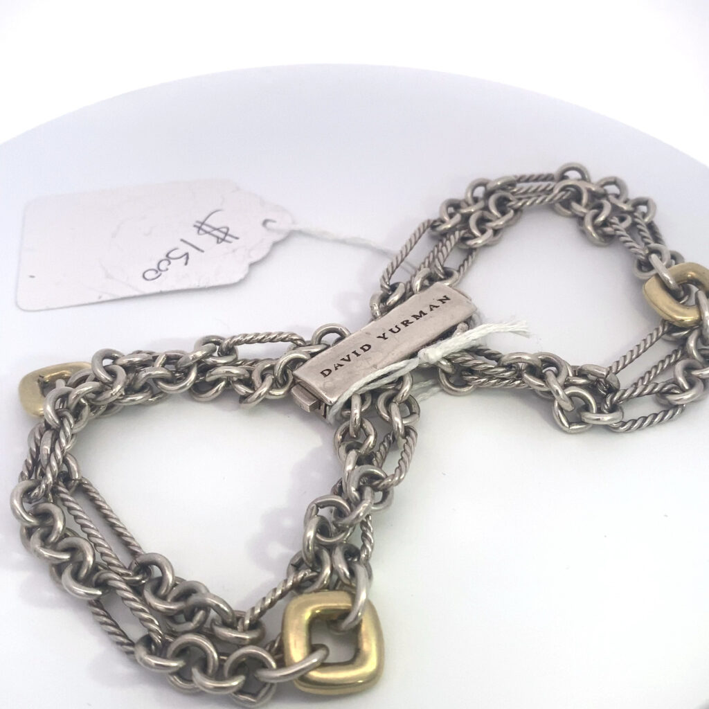 David Yurman Sterling Gold Multi Row Chain Bracelet - Diamond Exchange ...