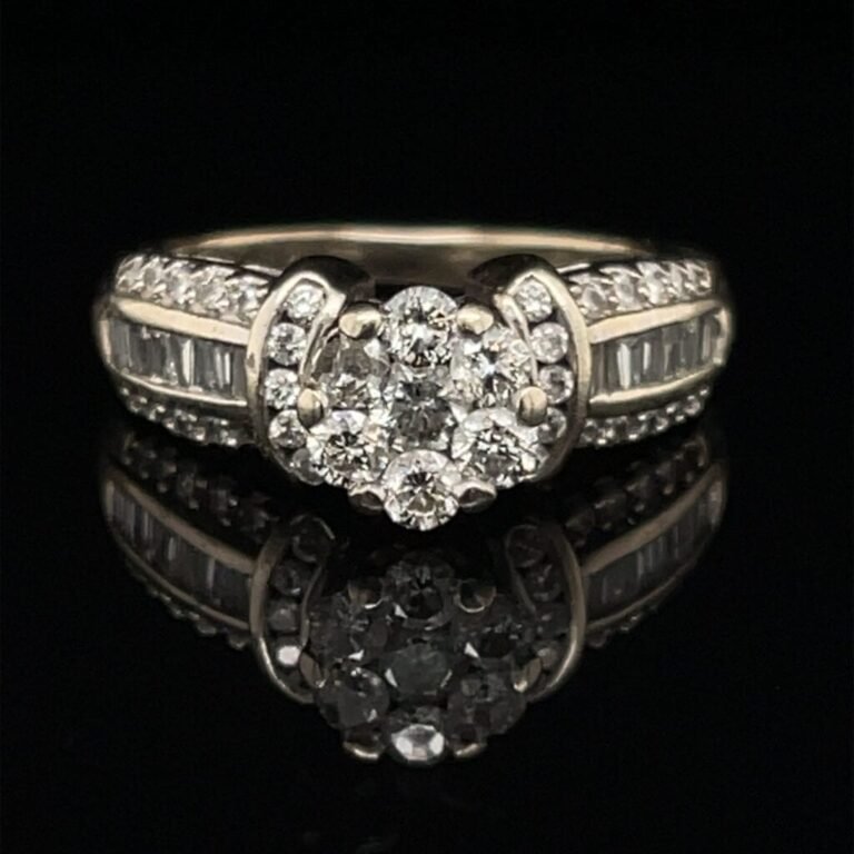 #2849B 14K White Gold Round Engagement Ring