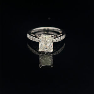 14K White Gold Ring GIA Certified 2.01 CTW MEMO 3447