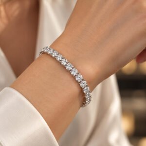 14K White Gold Lab-Grown Diamond Tennis Bracelet 10.00CTW